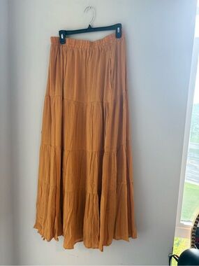 Lulu's Rust-Toned Tiered Maxi Skirt